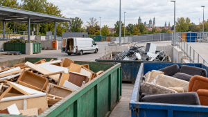 Entsorgungsstelle mit Sperrmüllcontainern in Augsburg