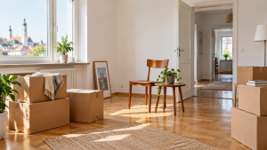 Wohnungsauflösung in Augsburg mit gepackten Kartons